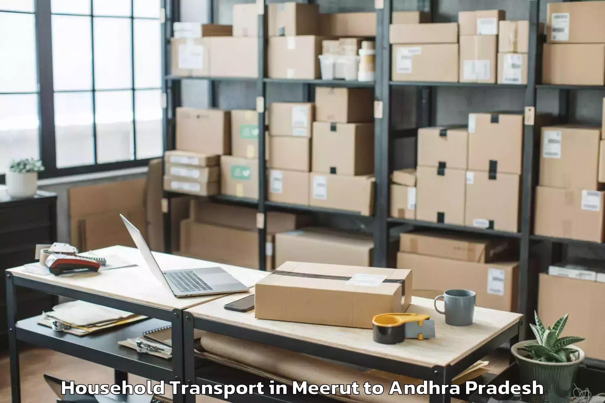 Top Meerut to Laveru Household Transport Available